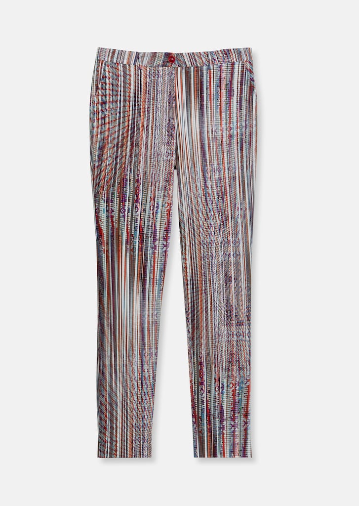 Cropped cigarette trousers with striped print 5