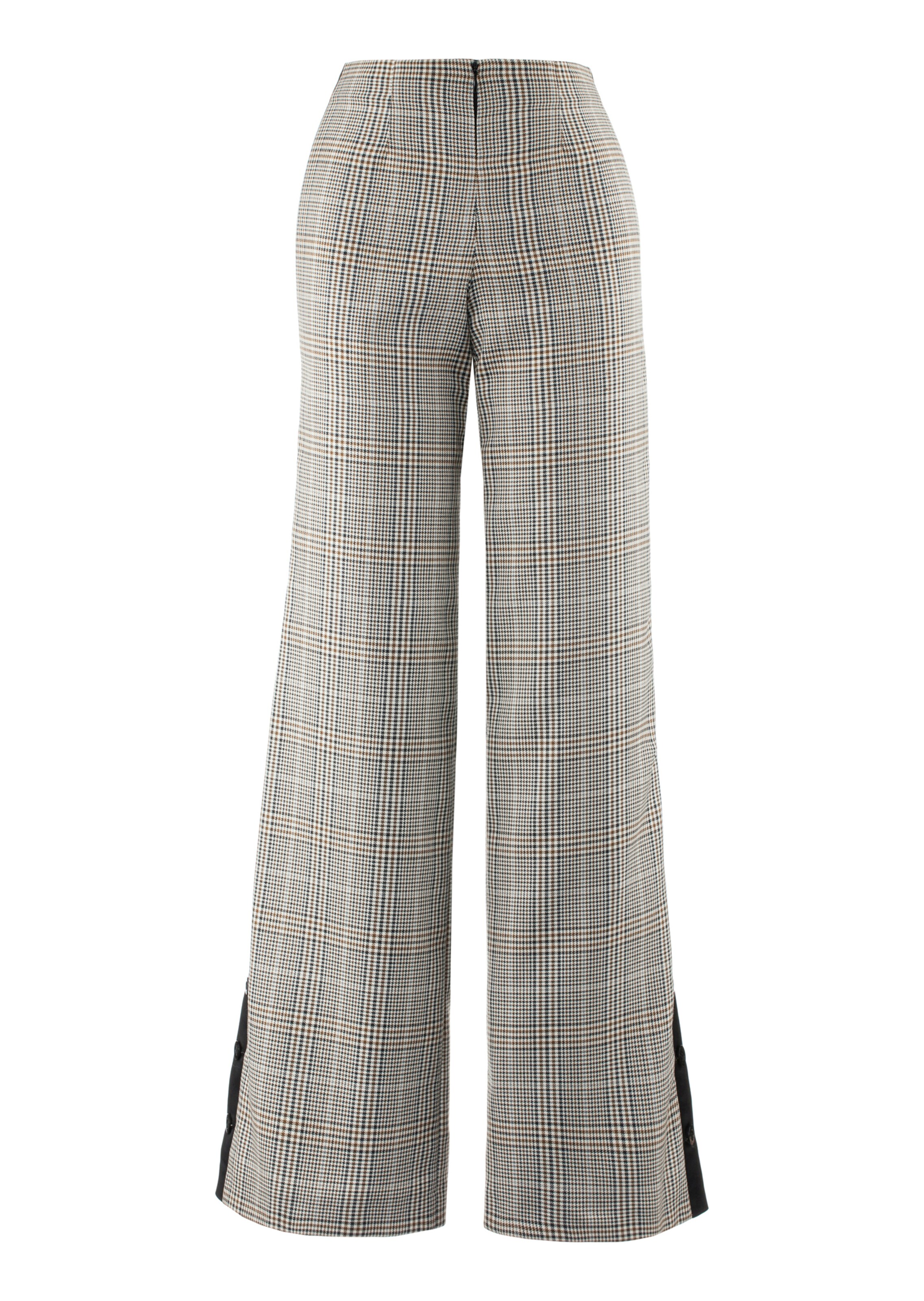 Wide-leg Prince of Wales check trousers