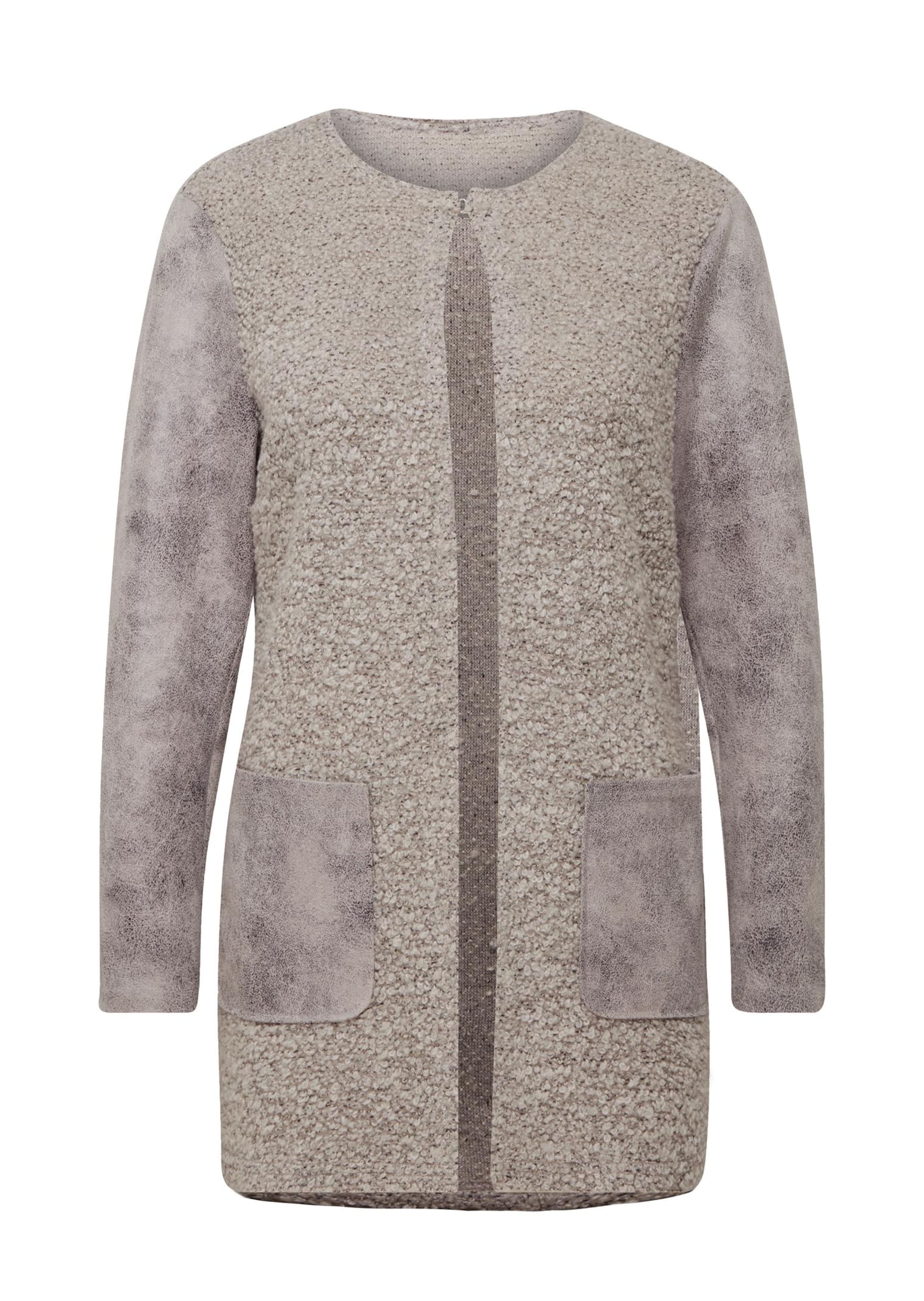 Cardigan en tissu bouclette - gris pierre - Gr. 46 de Goldner Fashion