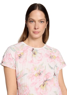 T-shirt structuré avec motif floral thumbnail 4
