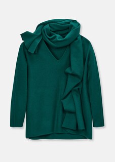 Knitted jumper with detachable scarf thumbnail 1