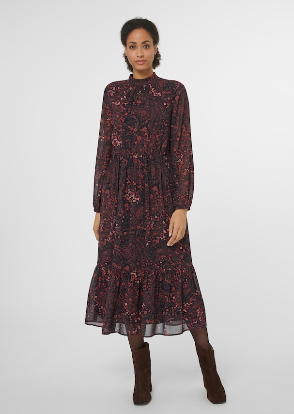 Langarm-Kleid mit Unikat-Print