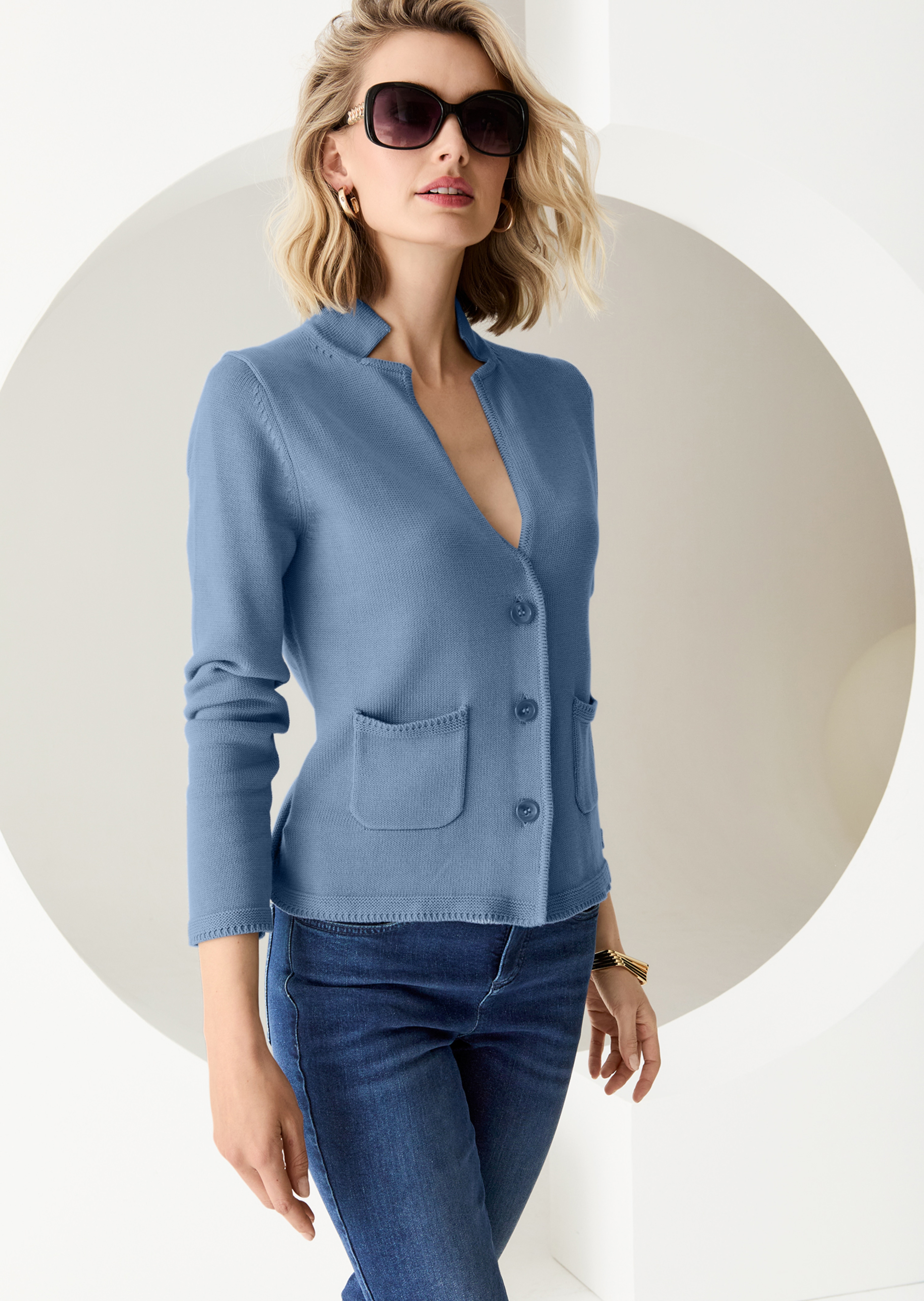 Tricot blazer. Puur katoen