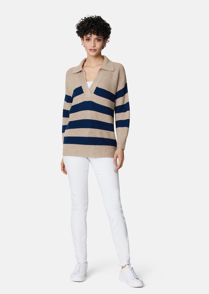 Streifen-Pullover mit Wolle und Kaschmir 1