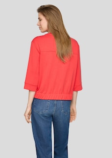 Verkort jersey jasje met glitterdetail thumbnail 3