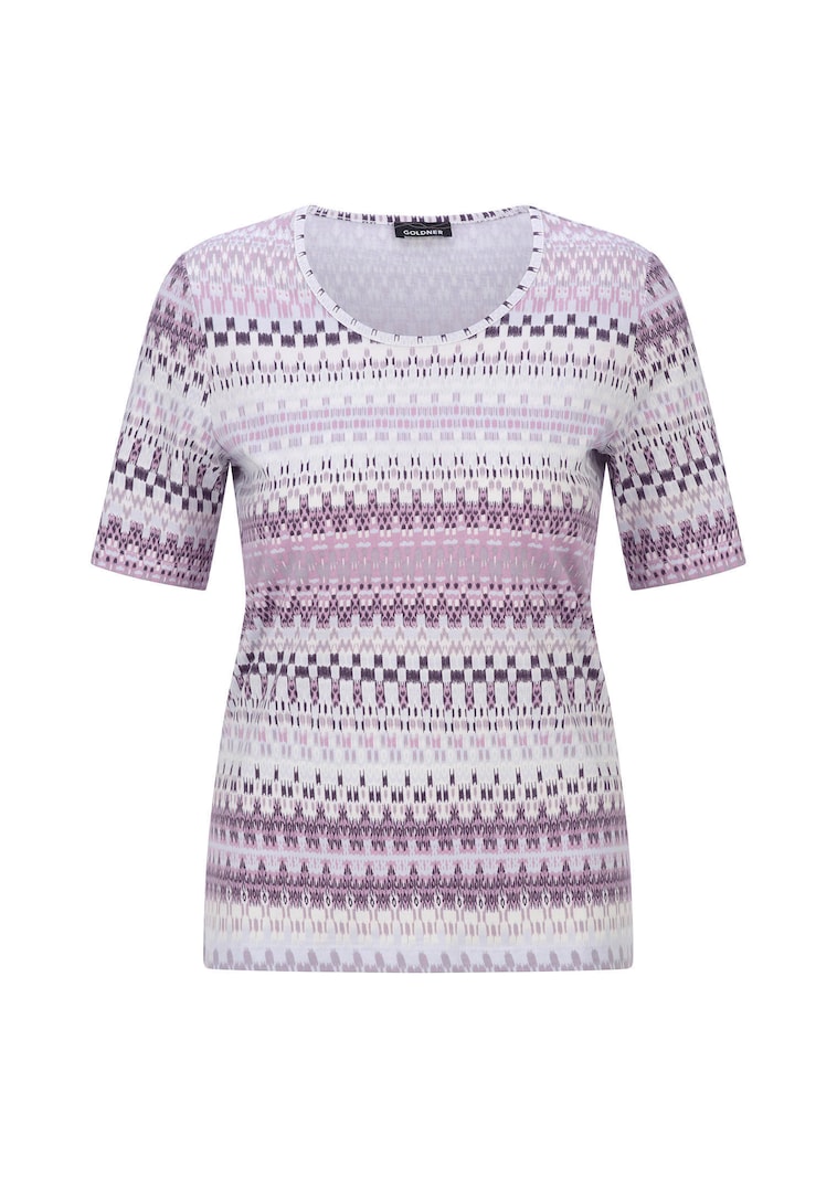 Jersey-Shirt mit geometrischem All-over-Print