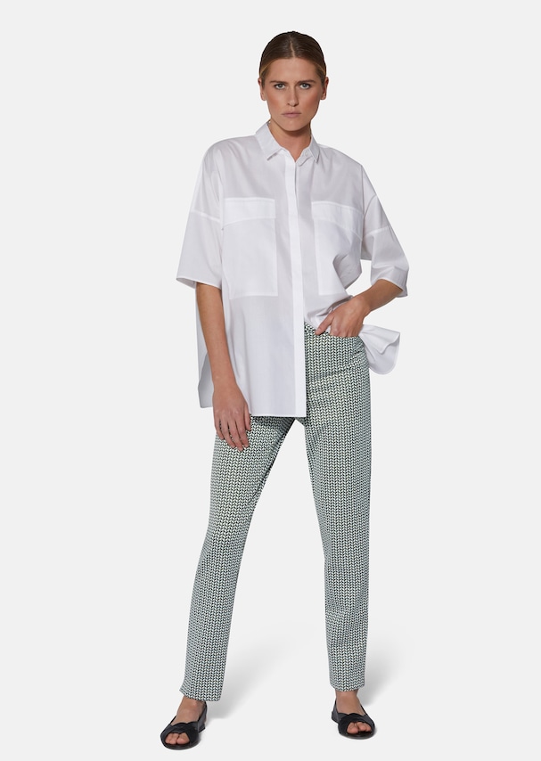 Slim jacquard trousers with a minimalist design 1