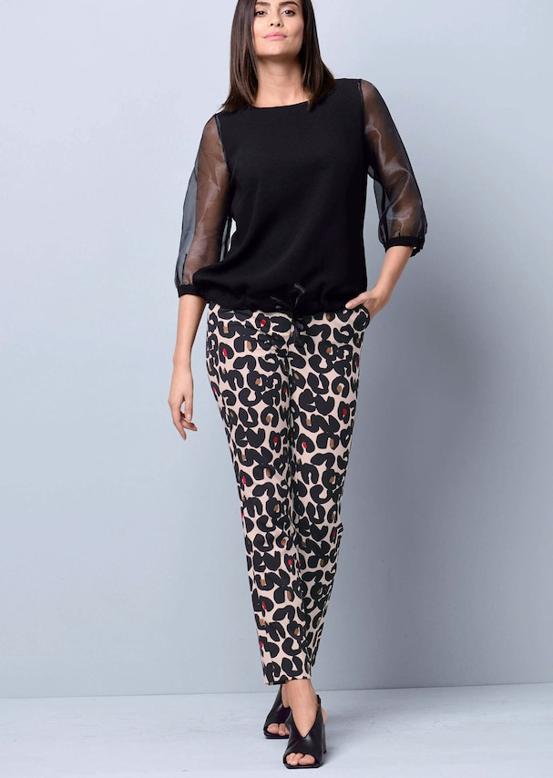 Bluse mit transparenten Ärmeln 1