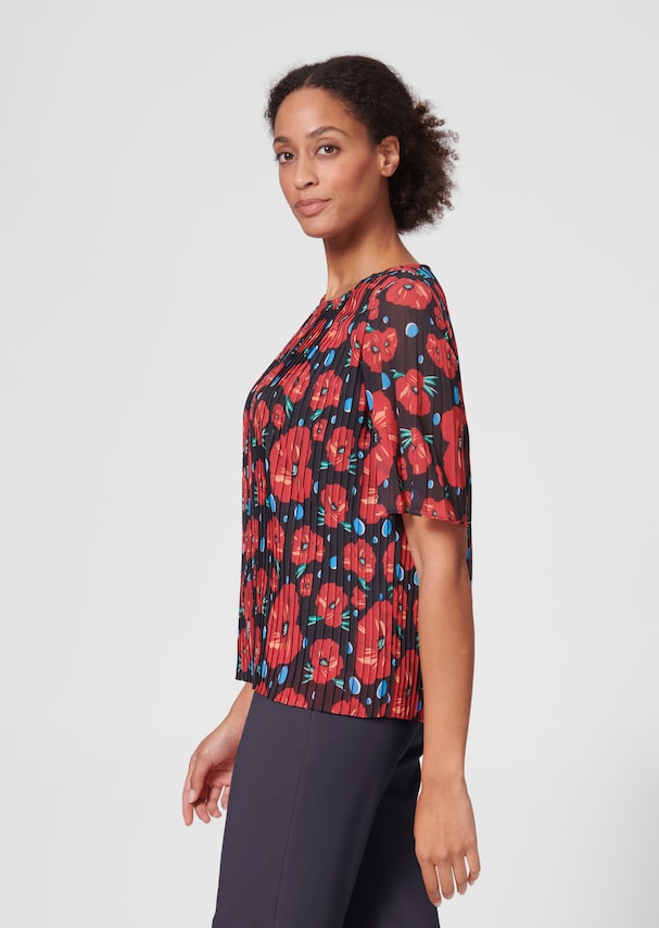 Pleated blouse with floral print 3