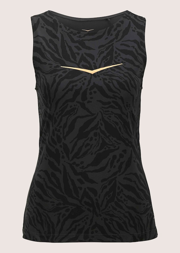 Sport-Top mit dezentem Ton-in-Ton Print 5