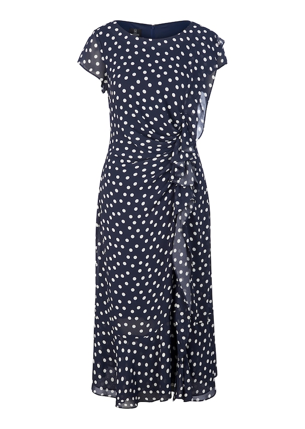 Summer dress with polka dot print and flounces 5