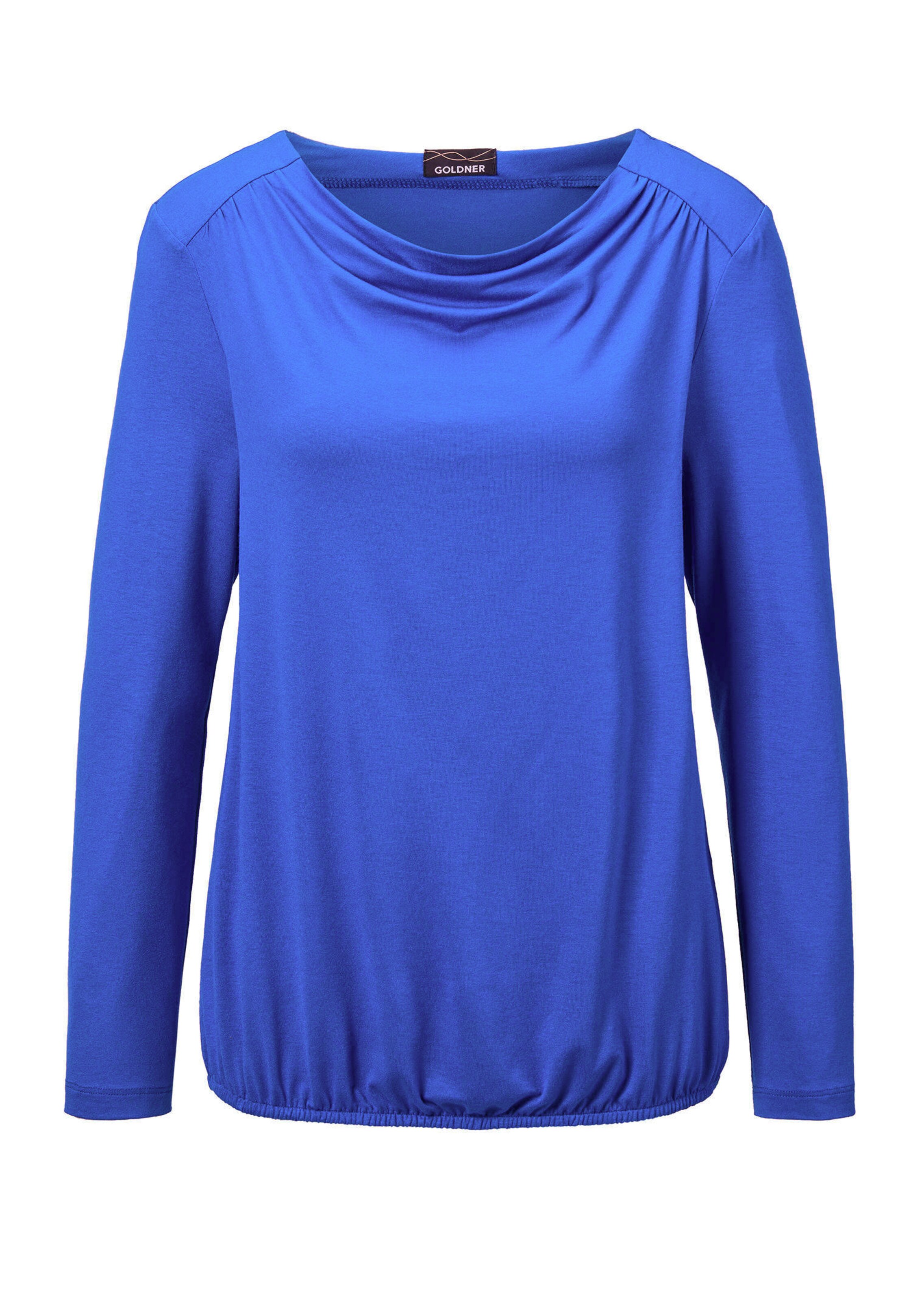 Langarmshirt mit Wasserfall-Ausschnitt