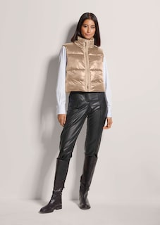 Verkürzte Steppweste mit Metallic-Effekt thumbnail 2