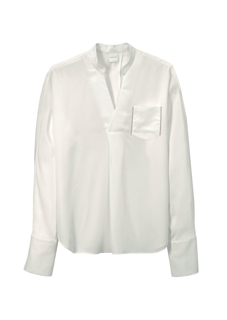 Silk shirt with small stand-up collar 5