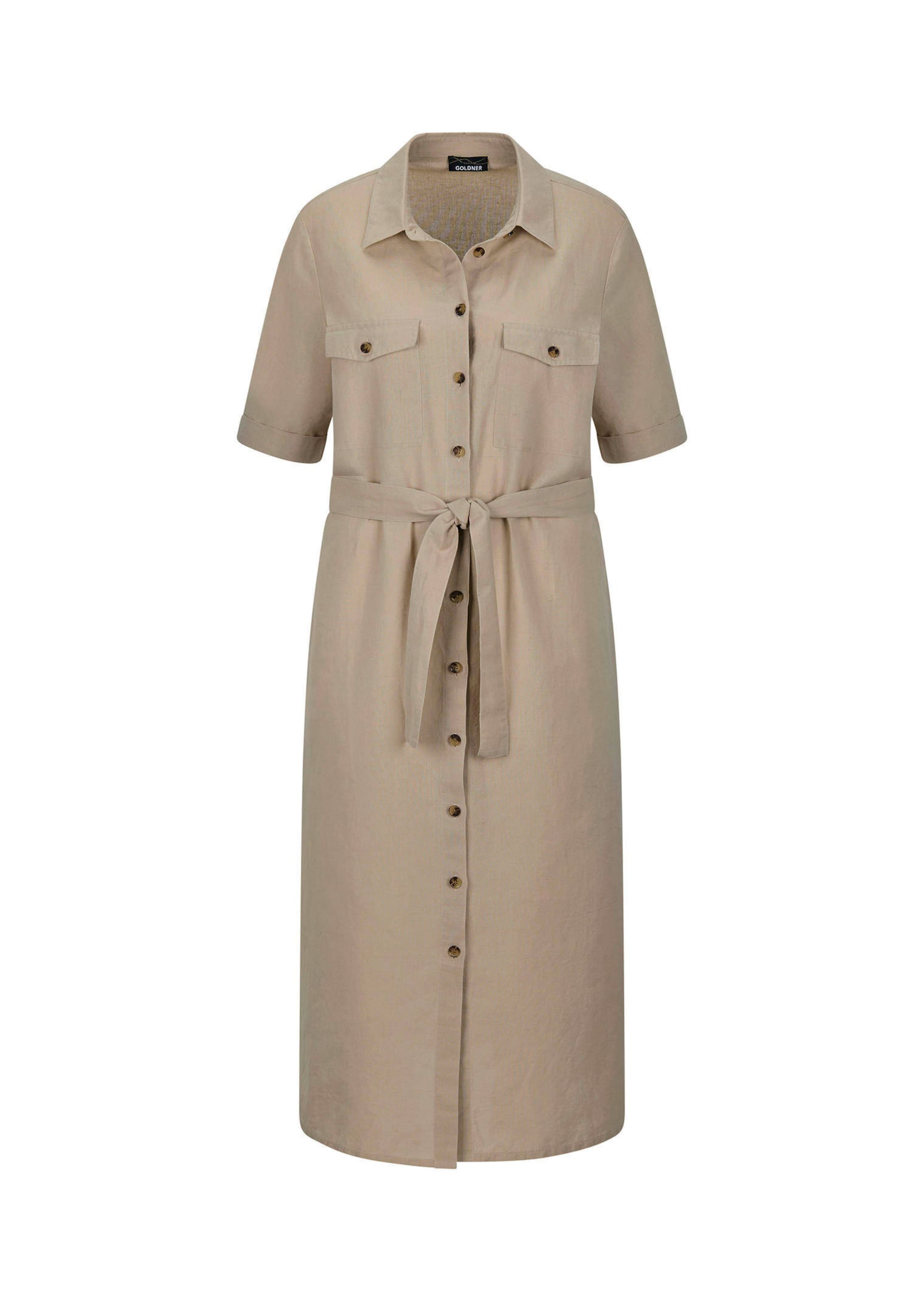 Robe safari en coton et lin