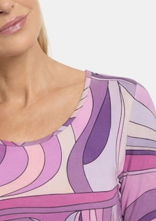 Shirt van viscose met een artistieke all-over print thumbnail 5