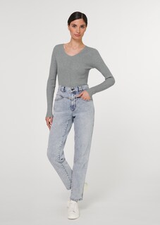 Ribbed jumper with V-neck thumbnail 2