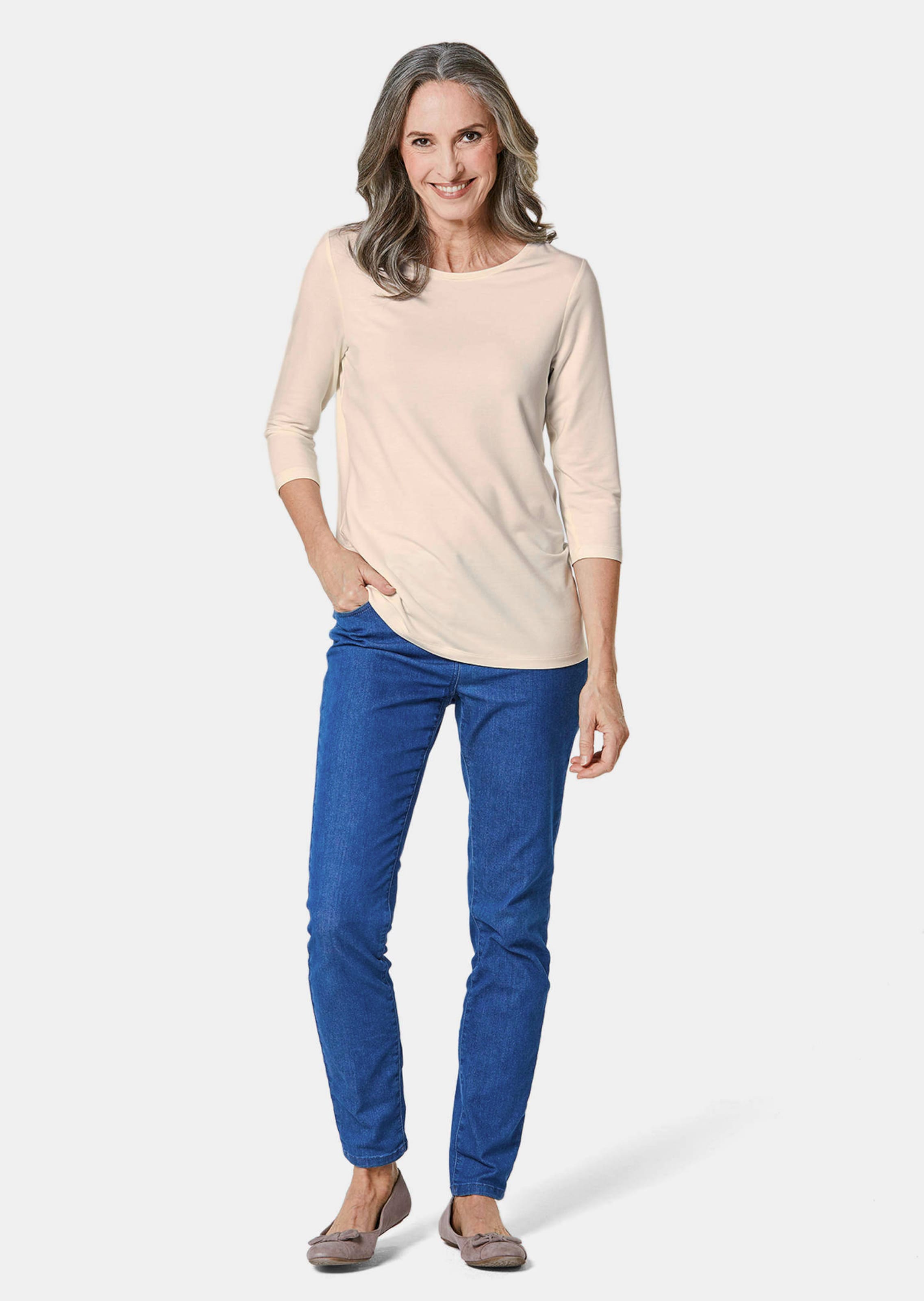 T-shirt à manches 3/4 - crème - Gr. 52 de Goldner Fashion