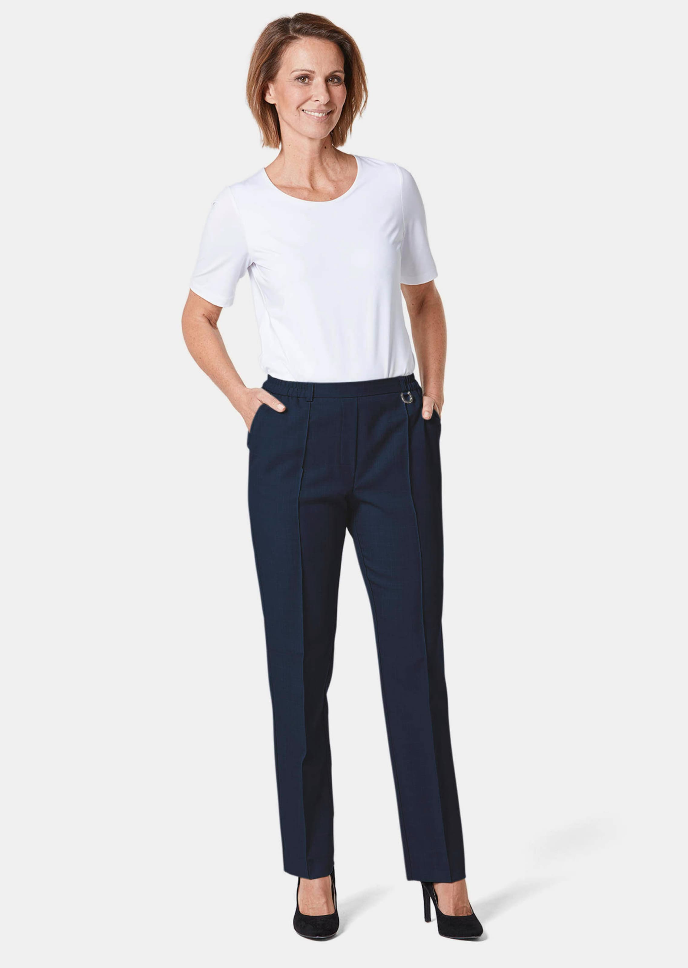 Pantalon quasi infroissable MARTHA traité SilverFresh - marine - Gr. 215 de Goldner Fashion