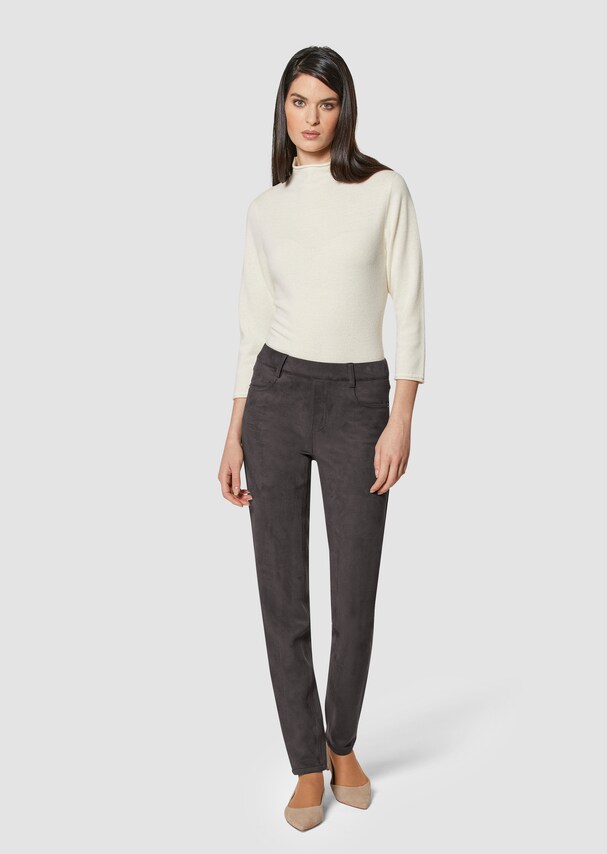 Slim-fit jeggings with pockets and studs in dark/slate