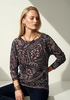 Sweatshirt mit Paisley-Print und Fledermausärmeln thumbnail 1