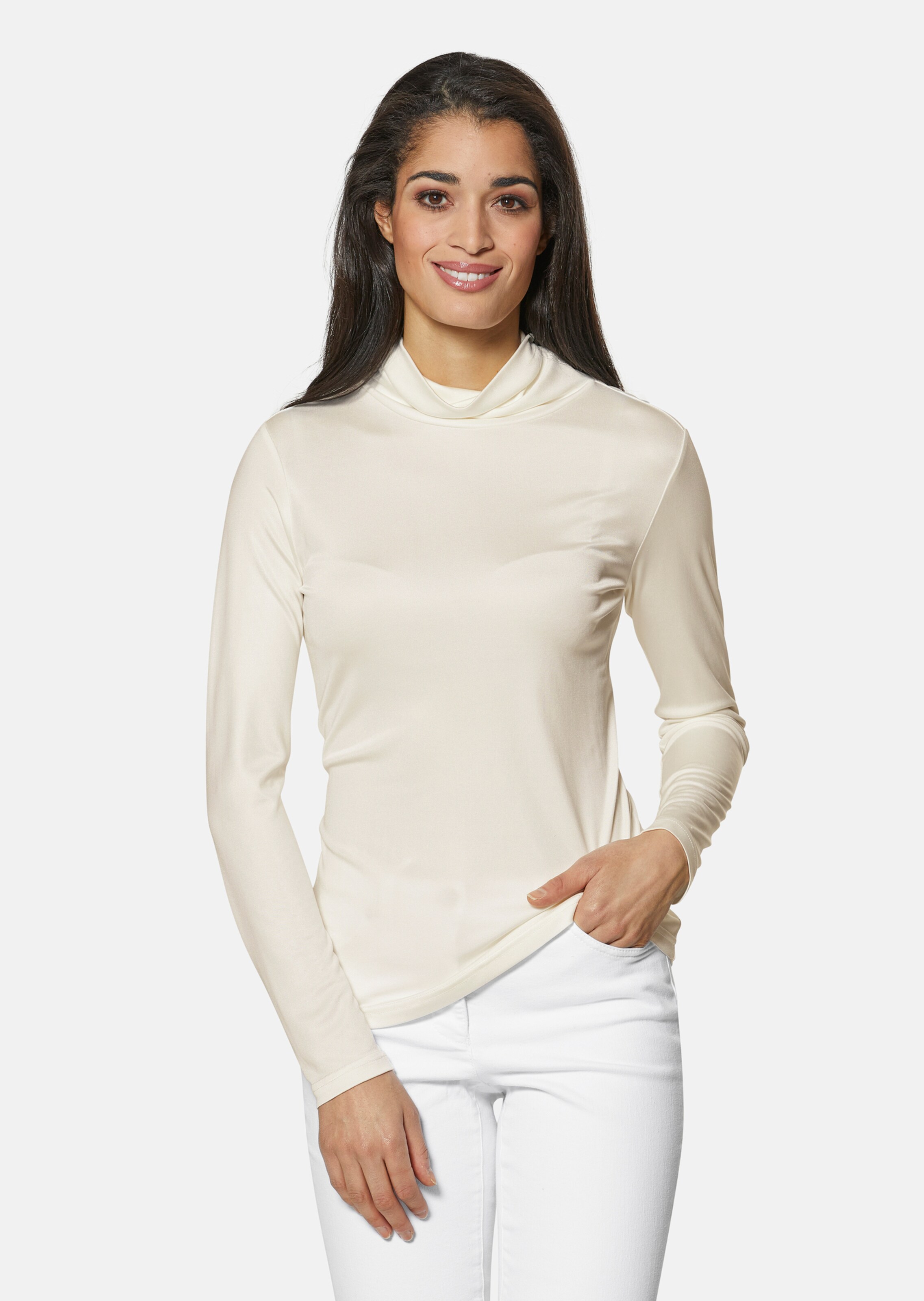 Tailored turtleneck shirt with long sleeves