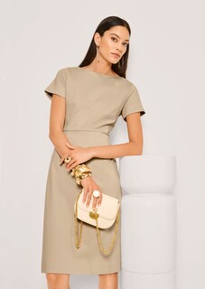 Robe fourreau avec encolure bateau et manches courtes thumbnail 5