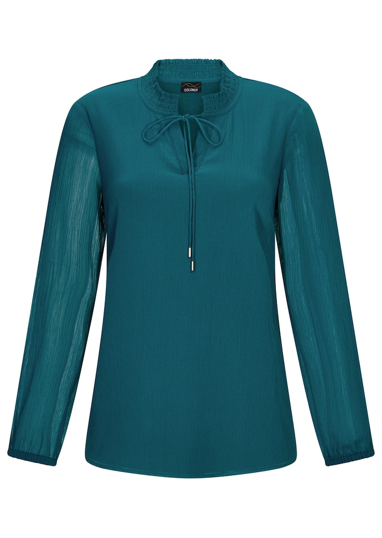Chiffon blouse met vrouwelijke halslijn