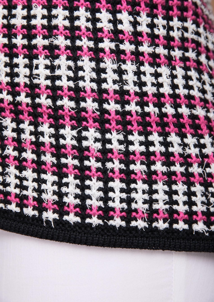 Elegante tricot blazer in fijne, contrasterende tricot 4