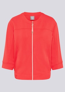 Verkort jersey jasje met glitterdetail thumbnail 6