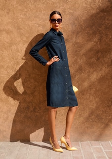 Fashionable denim dress in a shirt blouse style thumbnail 7