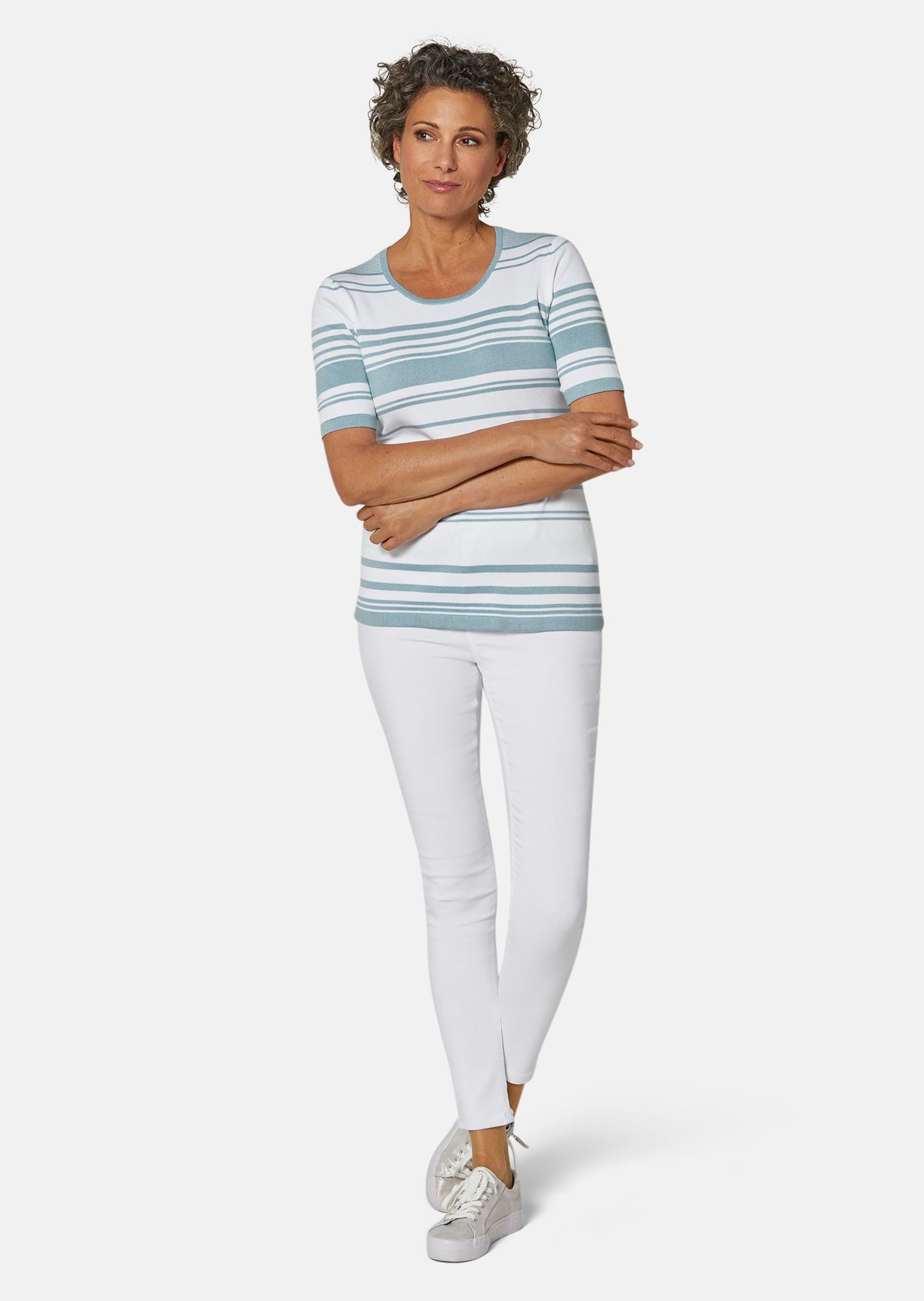 Pull rayé - bleu clair / rayé - Gr. 52 de Goldner Fashion