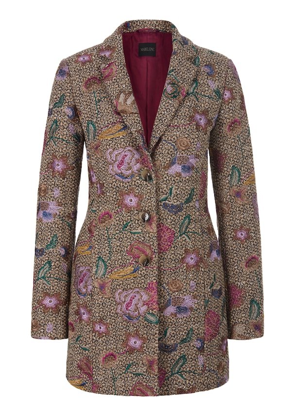 Tweed frock coat with all-over embroidery 5