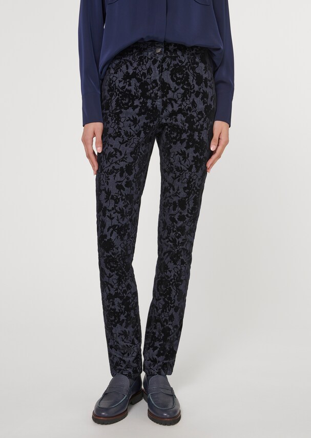Slim-fit jeans with flock print