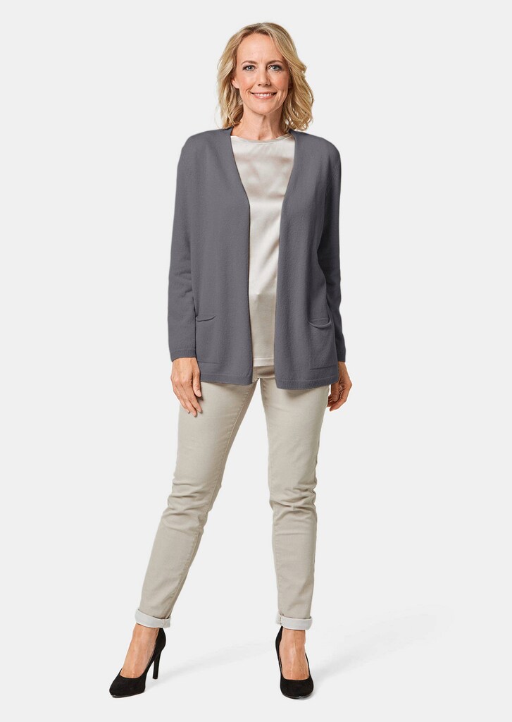 Kaschmir-Longstrickjacke