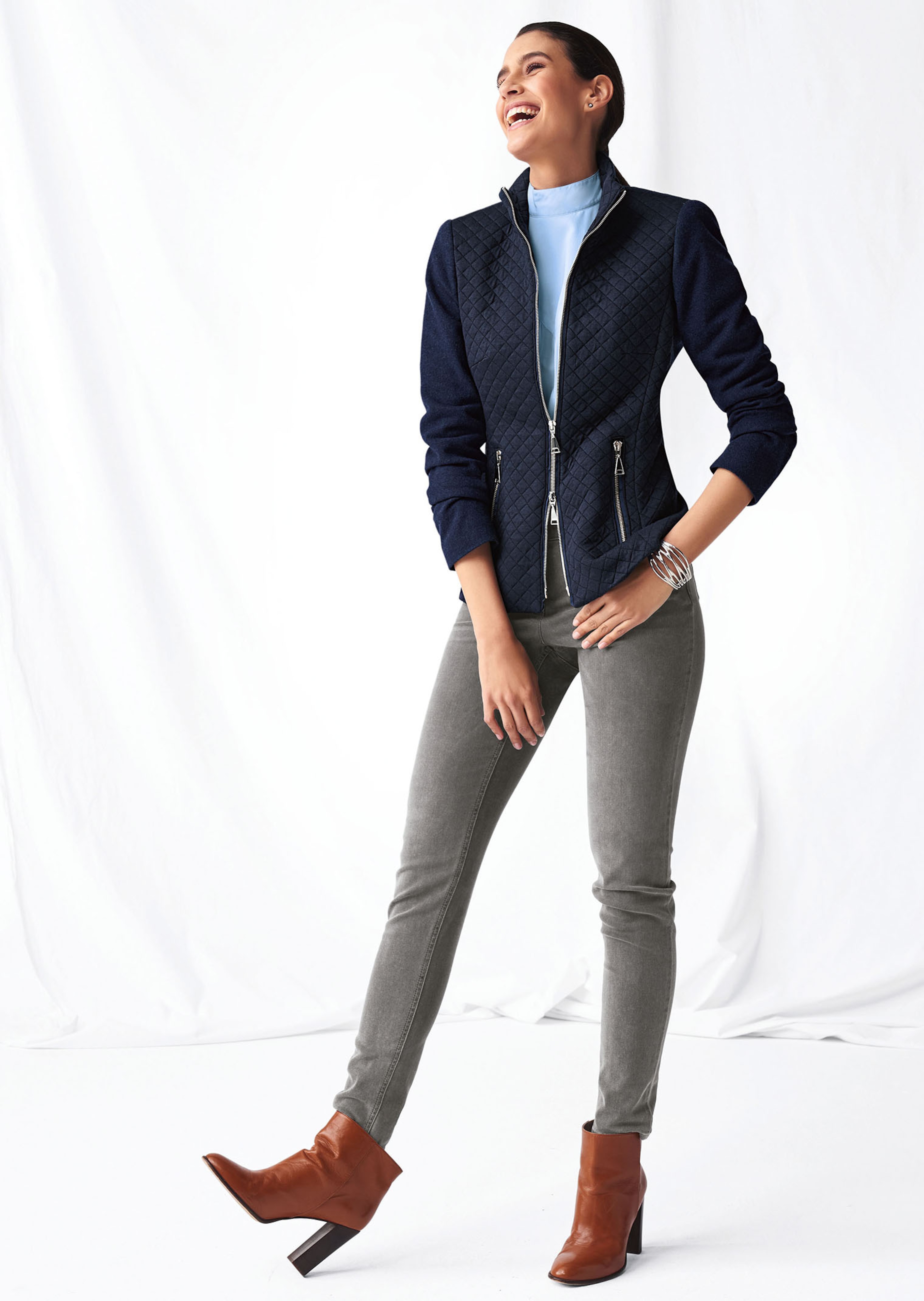 Blazer mit Reissverschluss und Stepp-Partie