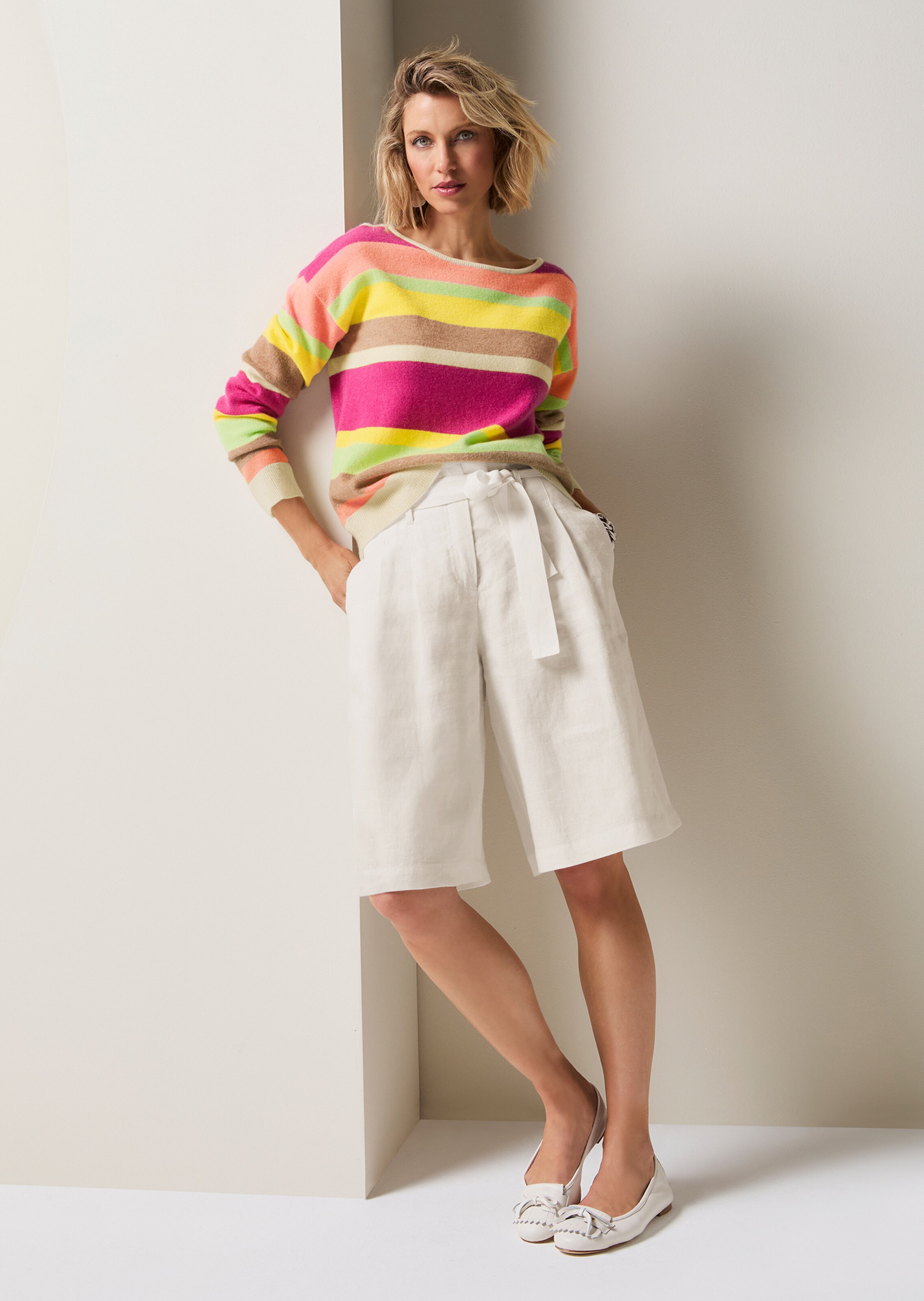 Kaschmir-Pullover mit Streifen