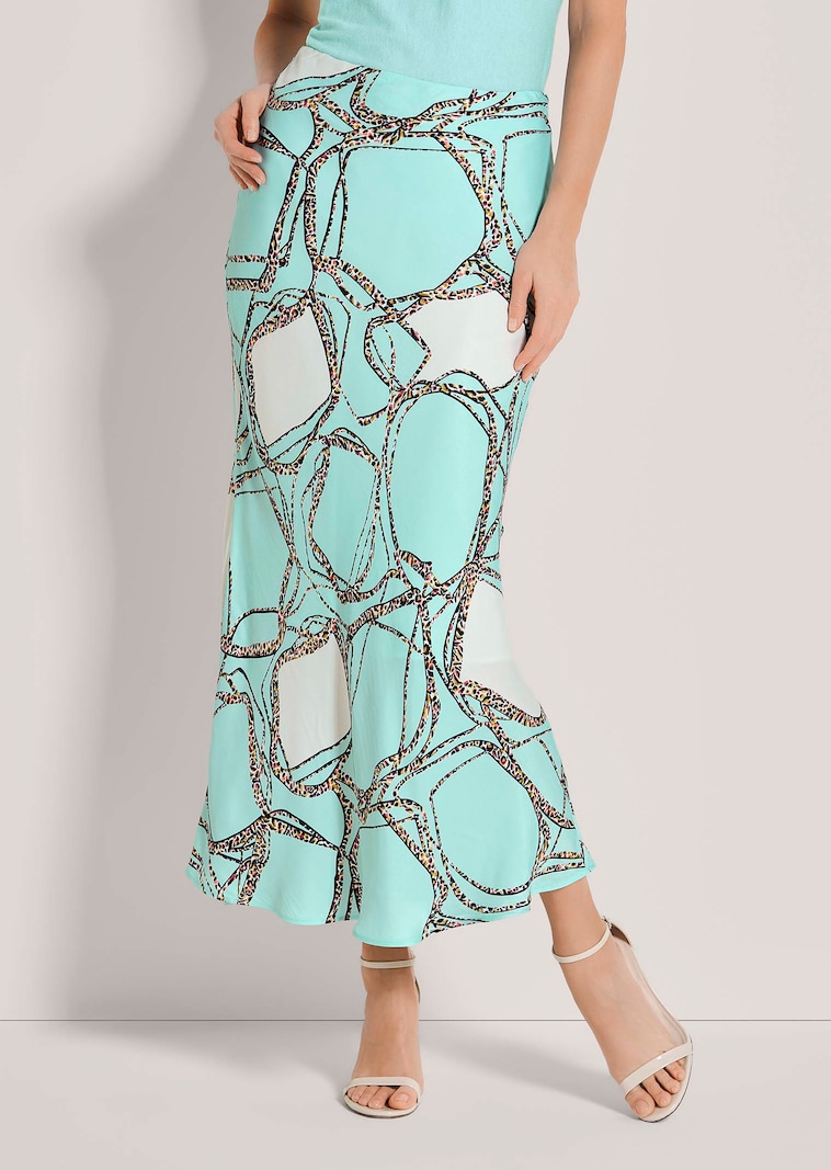 Langer Rock mit Unikat-Print