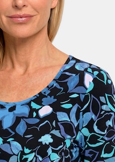 Katoenen shirt met kleurrijk bloemenpatroon thumbnail 5
