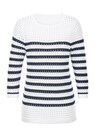 Maritimer Ringelpullover mit Ajourmuster thumbnail 6