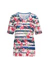 Bequemes Druckshirt in Blumen-Ringeloptik thumbnail 4