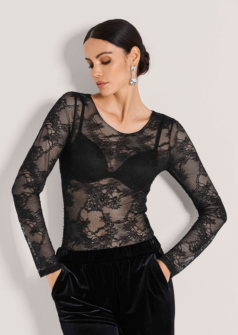 Transparentes Langarm-Shirt