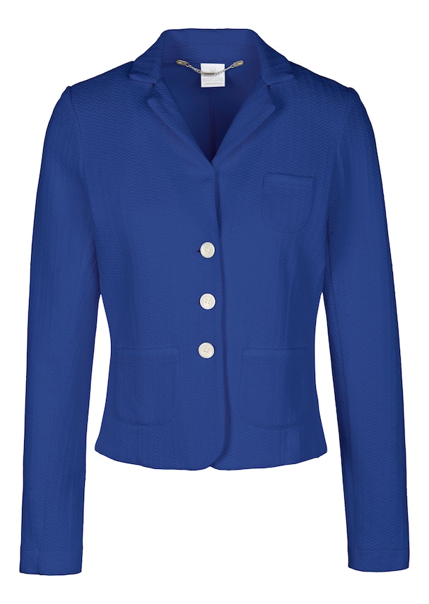 Trendy short-cut blazer in jersey with structured sections 5