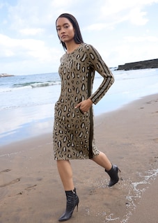 Jacquard-Kleid mit Leopardenmuster und Strass thumbnail 7