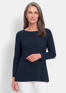 A-lijn tricot pullover met katoen thumbnail 1