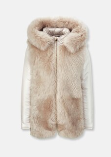 Padded jacket with fur and leather trims thumbnail 6