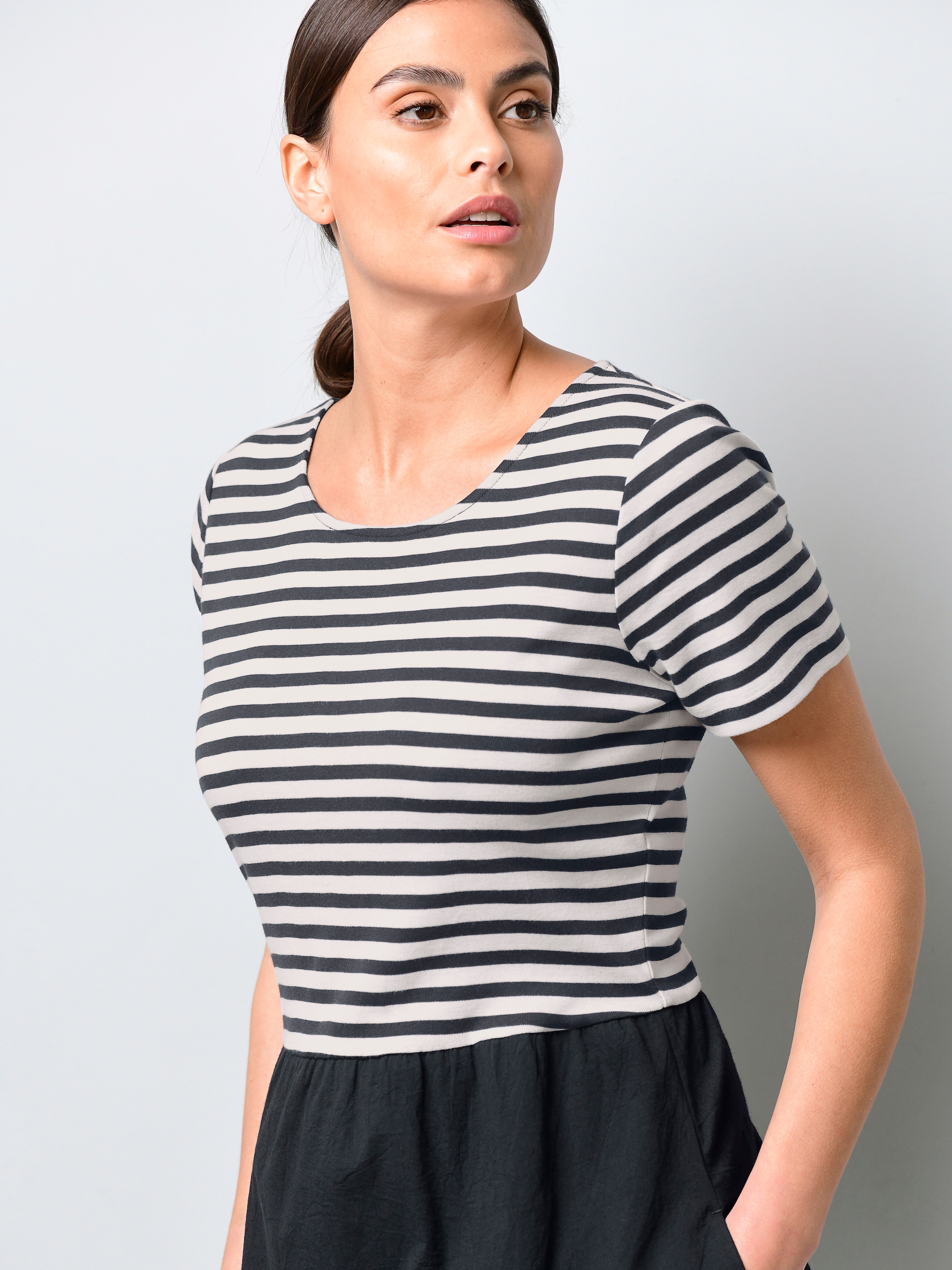 Jerseykleid mit Streifen 3