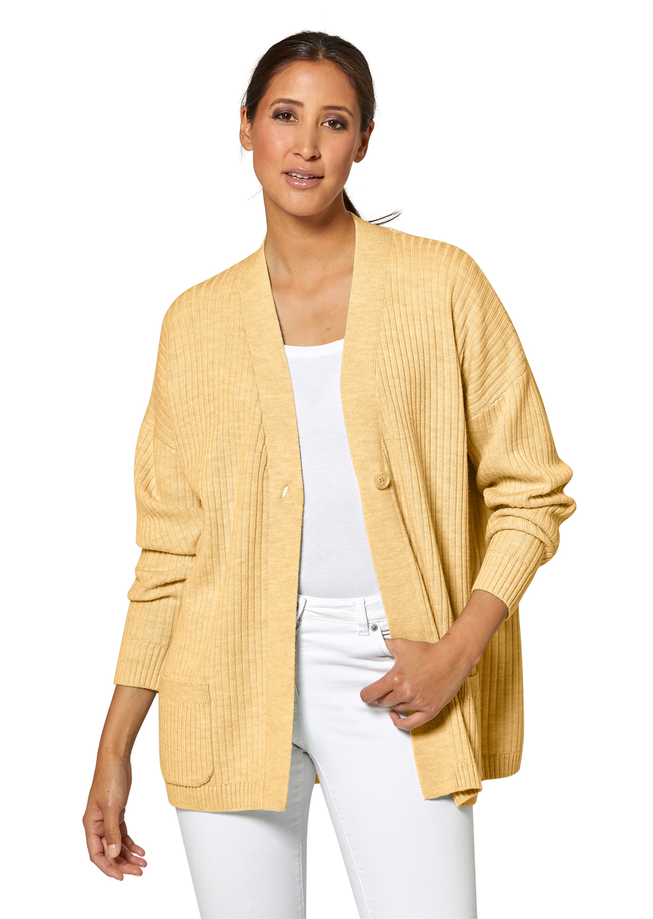 Langer Woll-Cardigan im Oversize-Stil