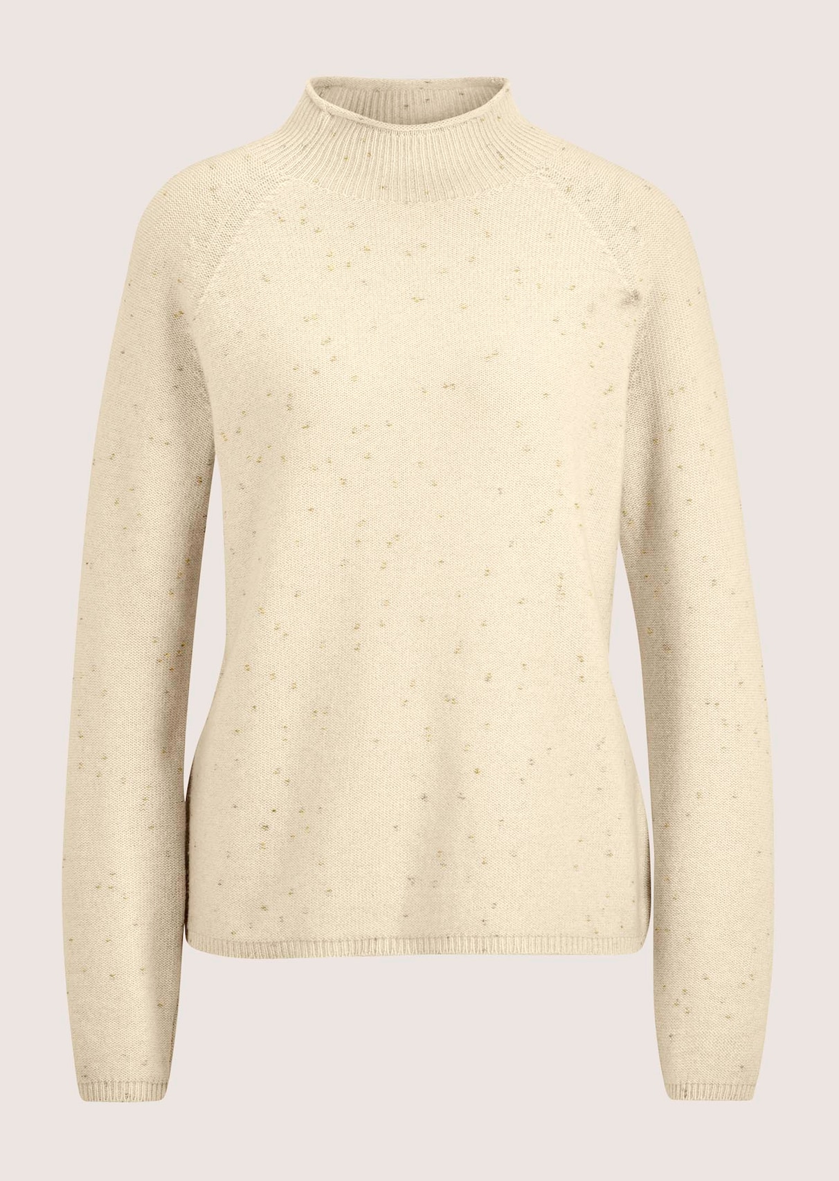 Stehkragen-Pullover mit Glanzgarn-Akzent