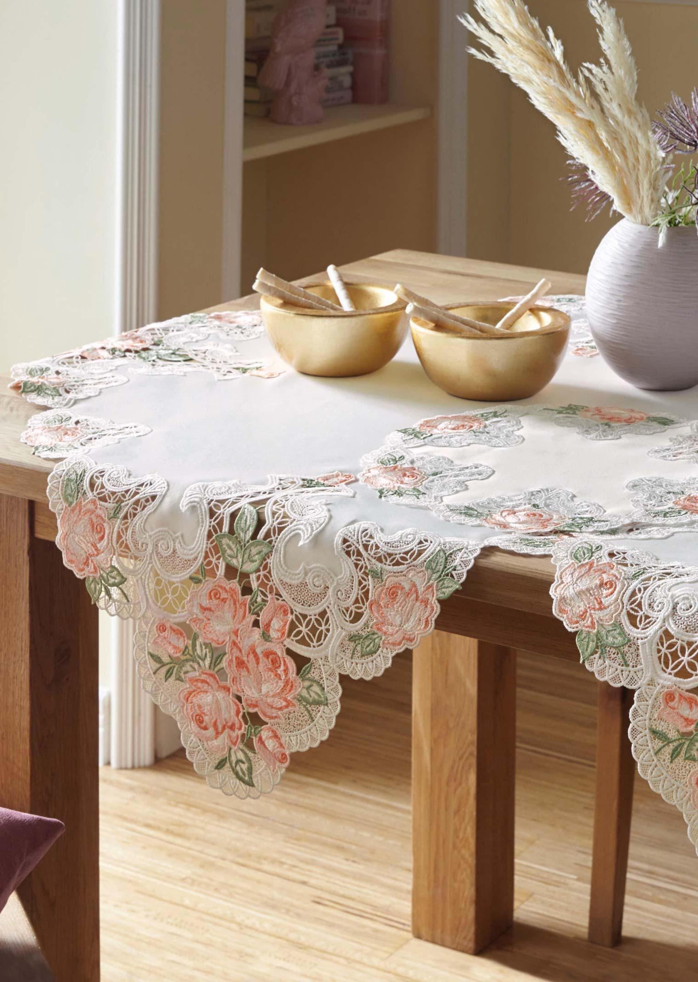 Linge de table - crème / orange - Gr. 80 x 80 cm de Goldner Fashion